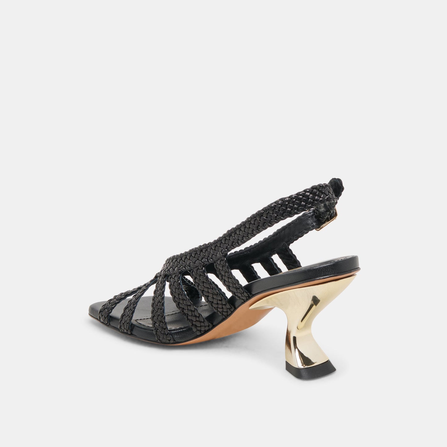 SICILY HEELS BLACK WOVEN LEATHER Dolce Vita