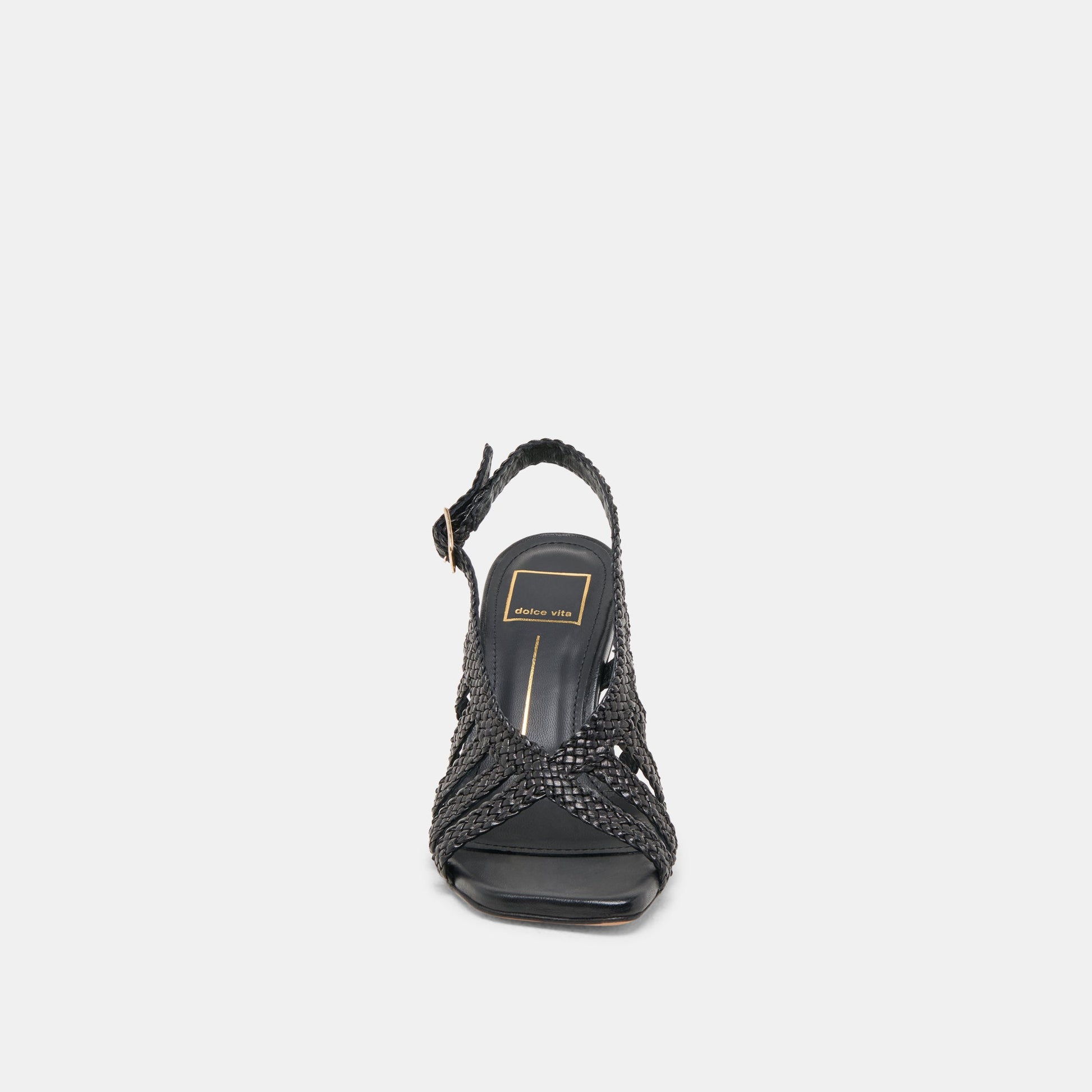 SICILY HEELS BLACK WOVEN LEATHER Dolce Vita
