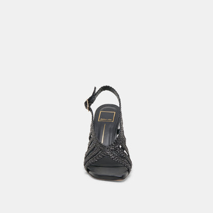 SICILY HEELS BLACK WOVEN LEATHER Dolce Vita