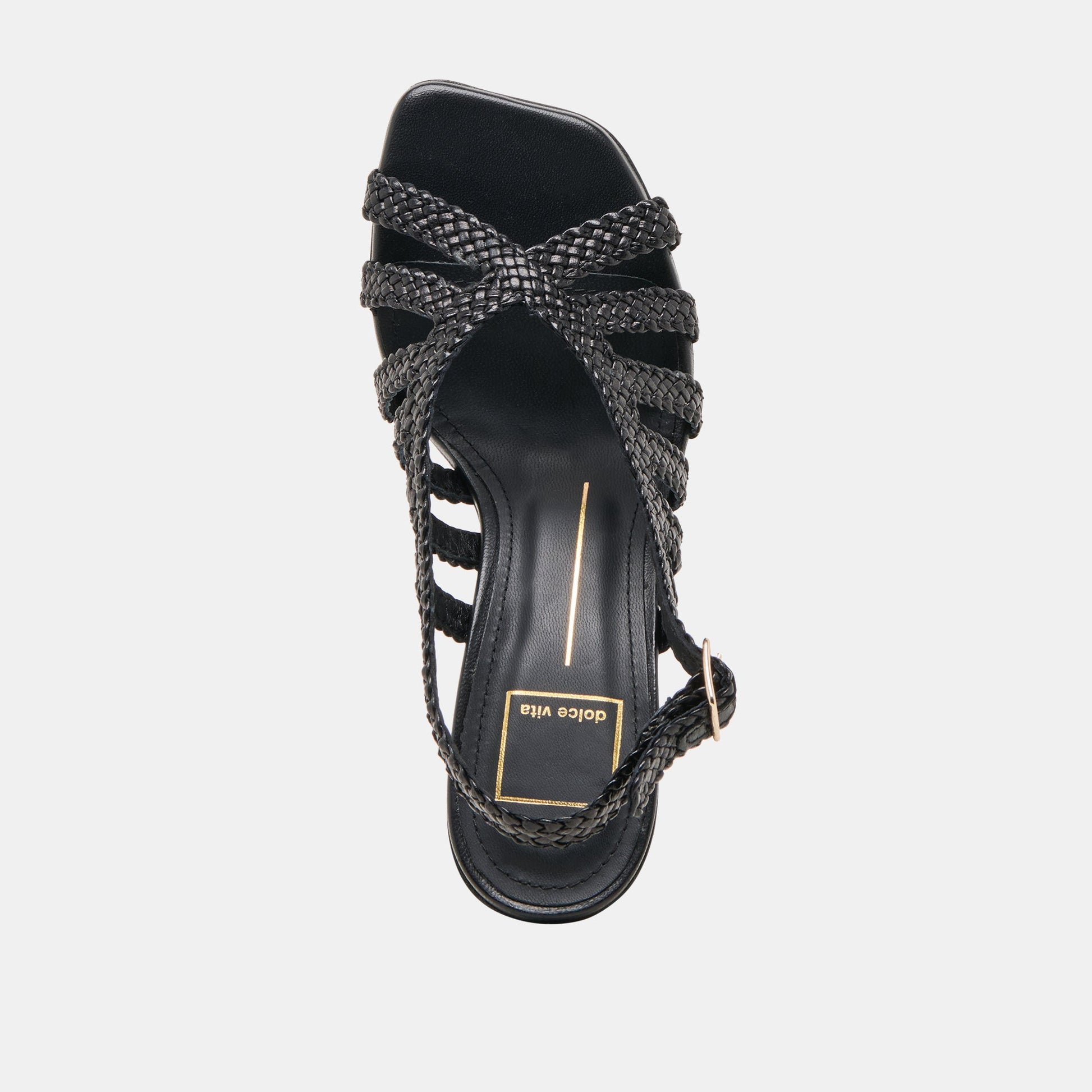 SICILY HEELS BLACK WOVEN LEATHER Dolce Vita