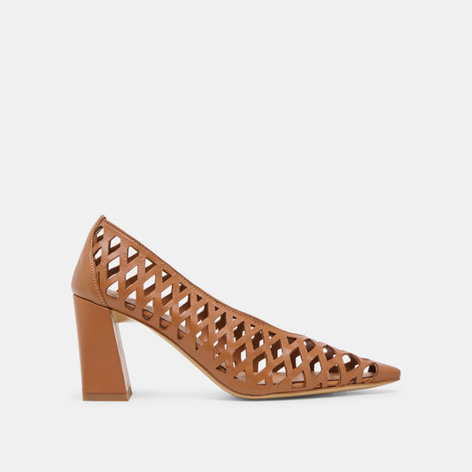 Tanya Cognac Woven Leather Heels Dolce Vita