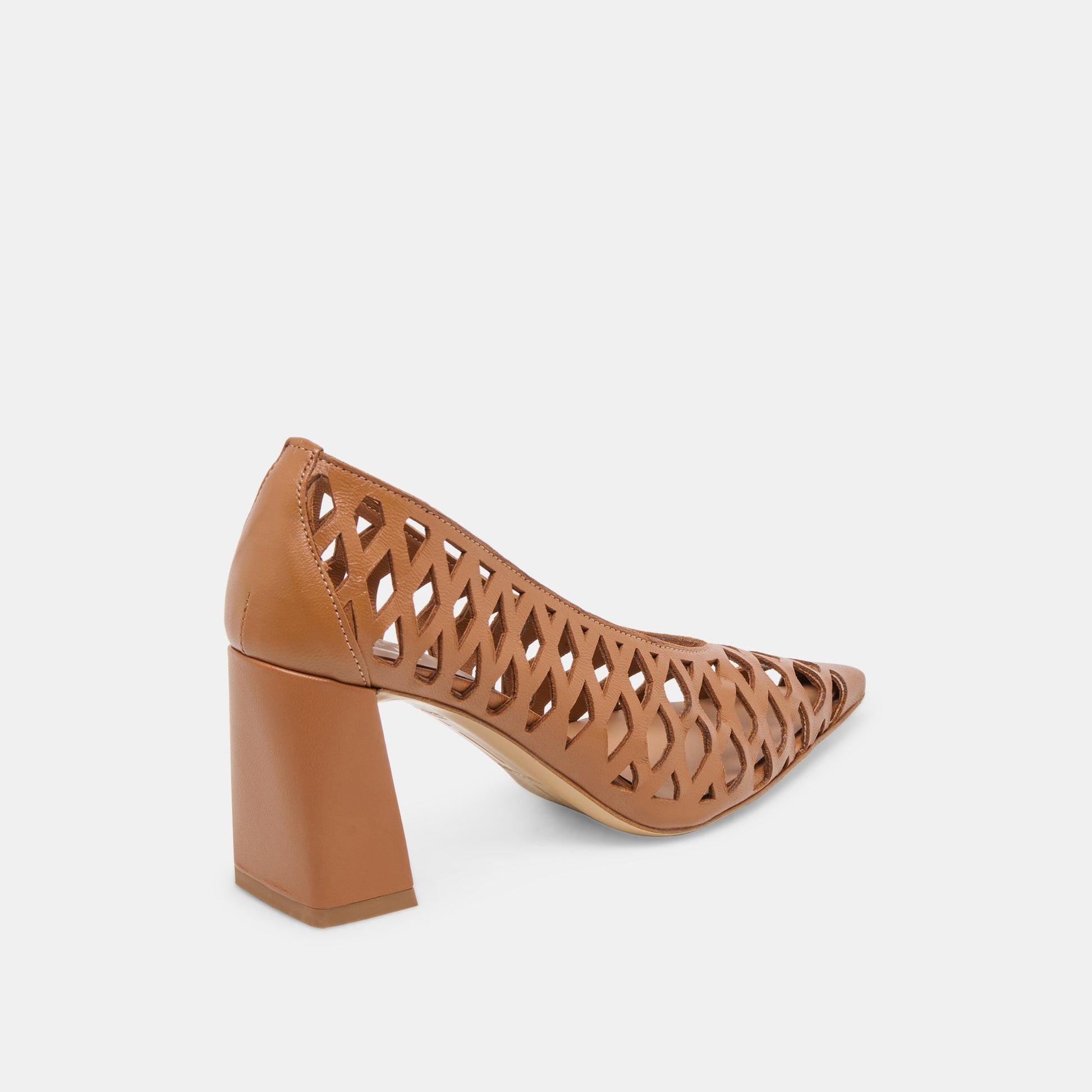 Tanya Cognac Woven Leather Heels Dolce Vita
