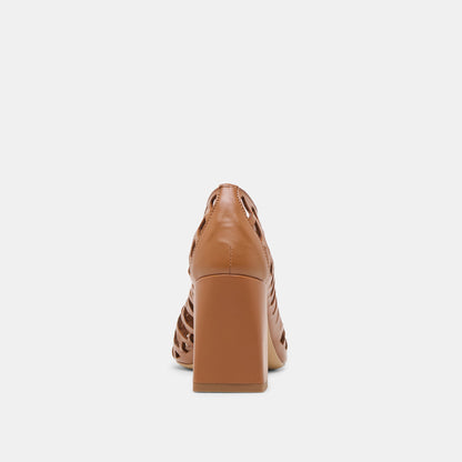 Tanya Cognac Woven Leather Heels Dolce Vita