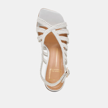 SICILY HEELS WHITE WOVEN LEATHER Dolce Vita