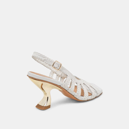 SICILY HEELS WHITE WOVEN LEATHER Dolce Vita