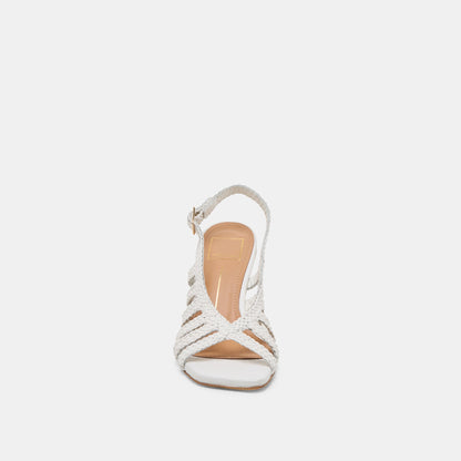 SICILY HEELS WHITE WOVEN LEATHER Dolce Vita
