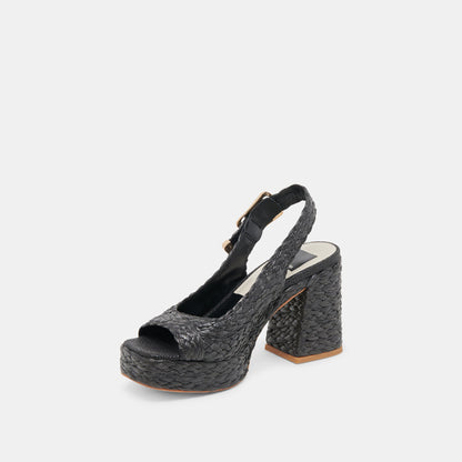 FLORES HEELS ONYX RAFFIA Dolce Vita