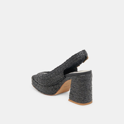 FLORES HEELS ONYX RAFFIA Dolce Vita