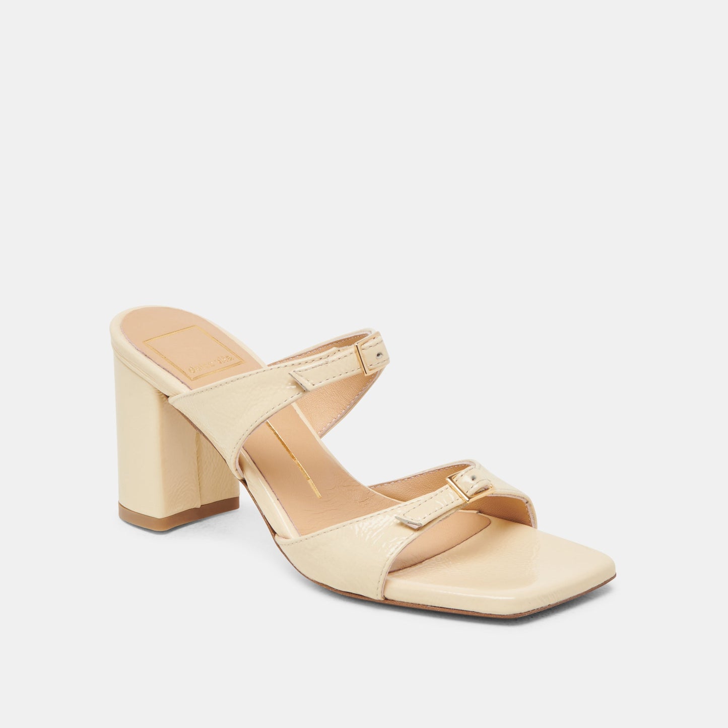 SHANE HEELS LIGHT YELLOW CRINKLE PATENT Dolce Vita