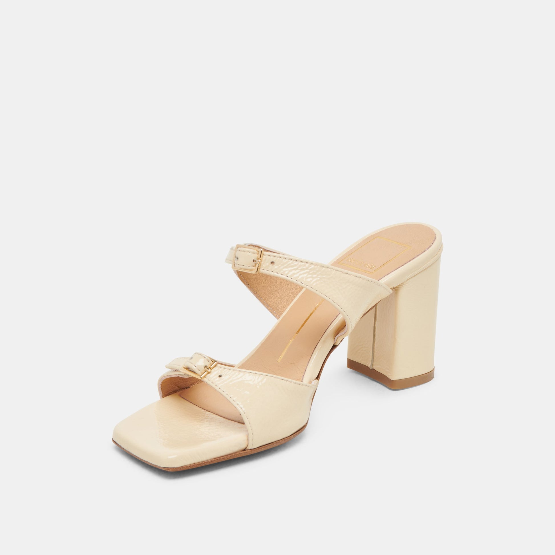 SHANE HEELS LIGHT YELLOW CRINKLE PATENT Dolce Vita