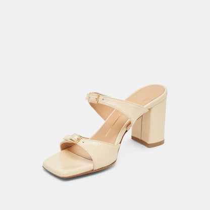 SHANE HEELS LIGHT YELLOW CRINKLE PATENT Dolce Vita