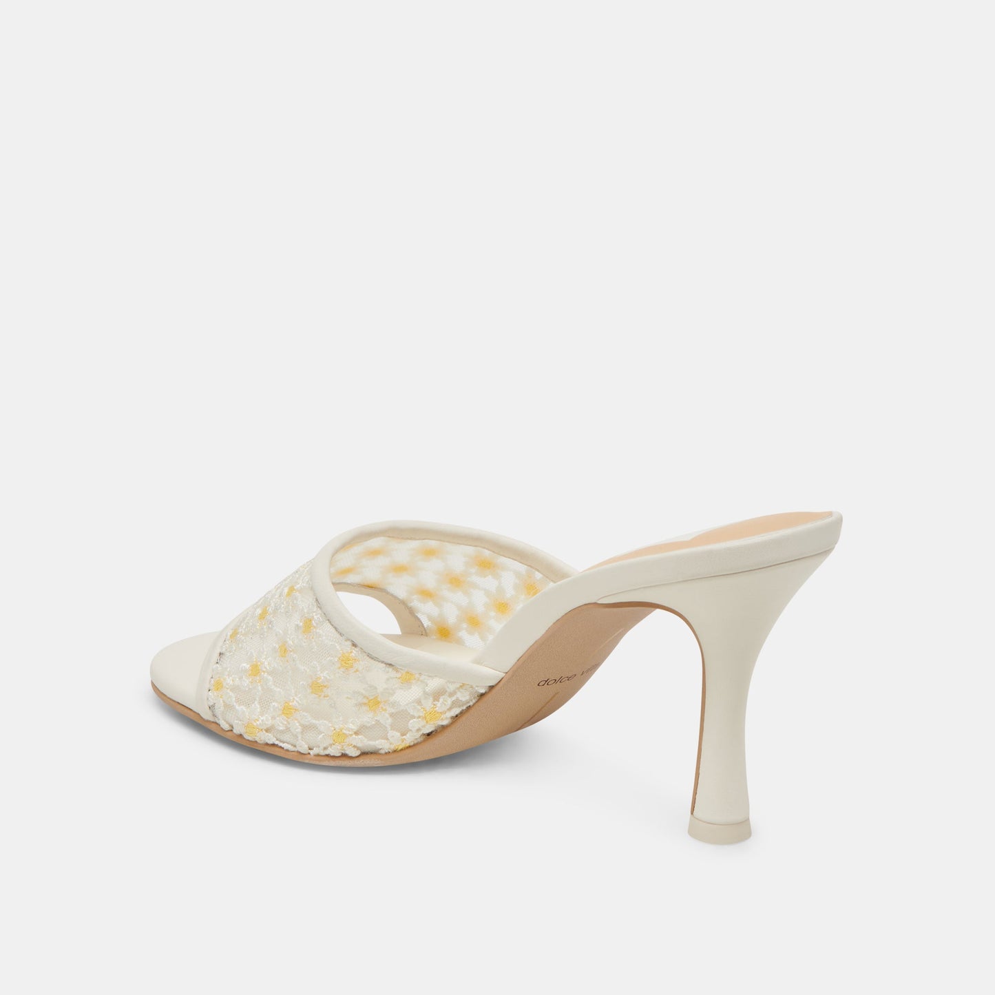 LAVENA FLORAL HEELS WHITE YELLOW FLORAL MESH Dolce Vita