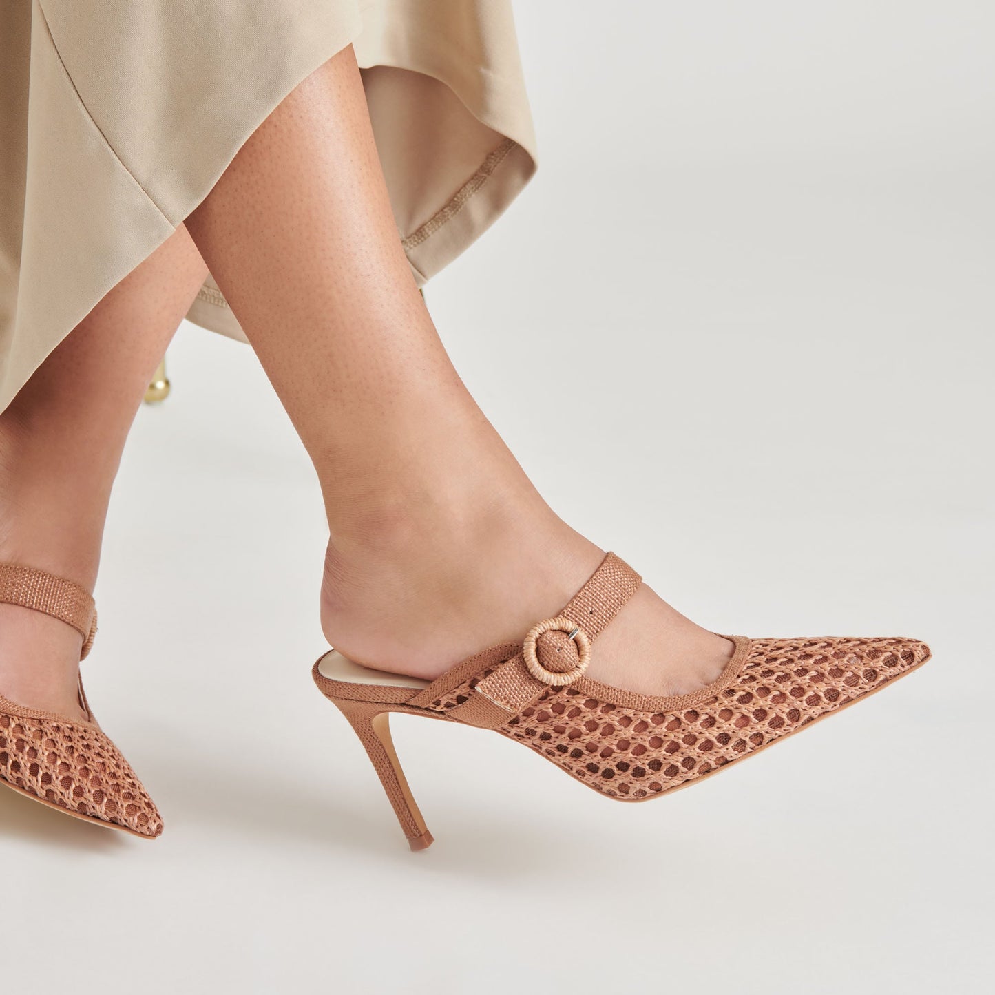 KEEKEE HEELS SADDLE WOVEN RAFFIA Dolce Vita