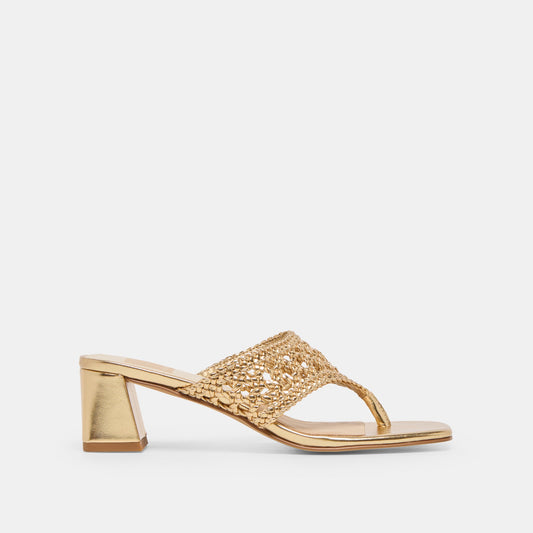 Barlo Gold Woven Stella Heels Dolce Vita