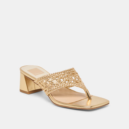 Barlo Gold Woven Stella Heels Dolce Vita