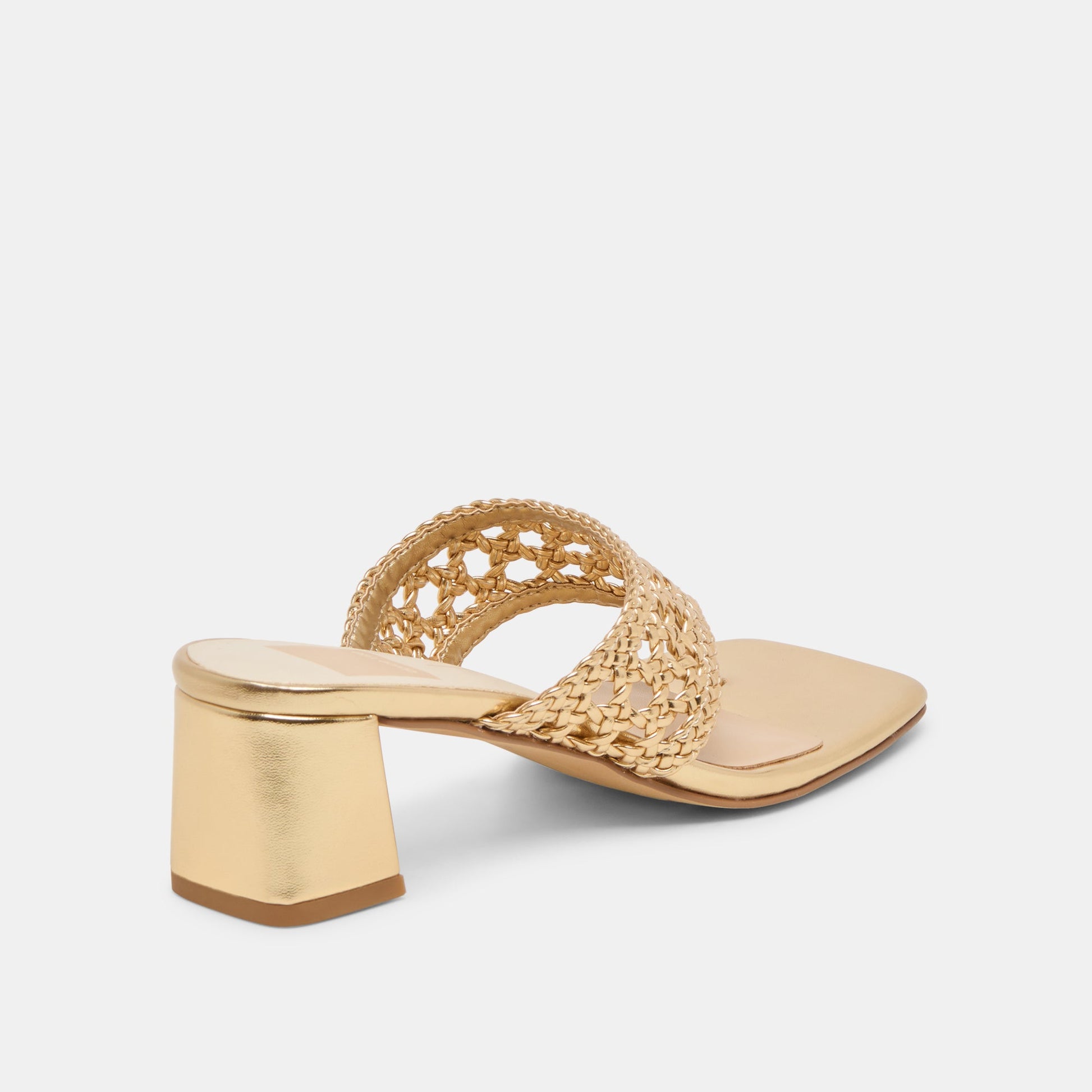 Barlo Gold Woven Stella Heels Dolce Vita