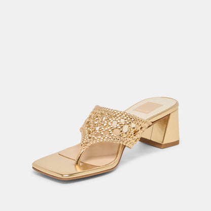Barlo Gold Woven Stella Heels Dolce Vita