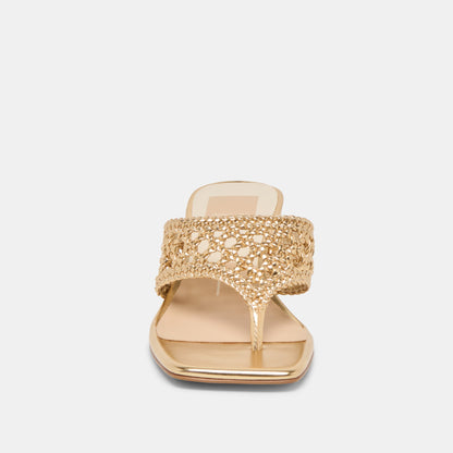 Barlo Gold Woven Stella Heels Dolce Vita