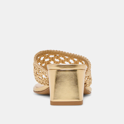 Barlo Gold Woven Stella Heels Dolce Vita