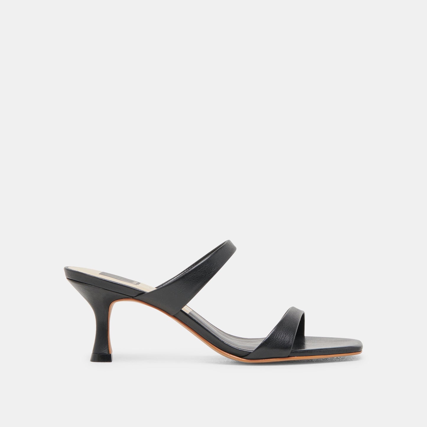 Genora Wide Black Leather Heels Dolce Vita