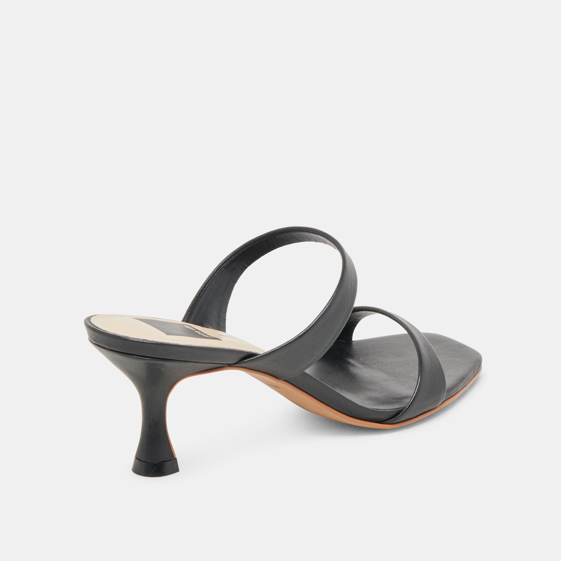 Genora Wide Black Leather Heels Dolce Vita