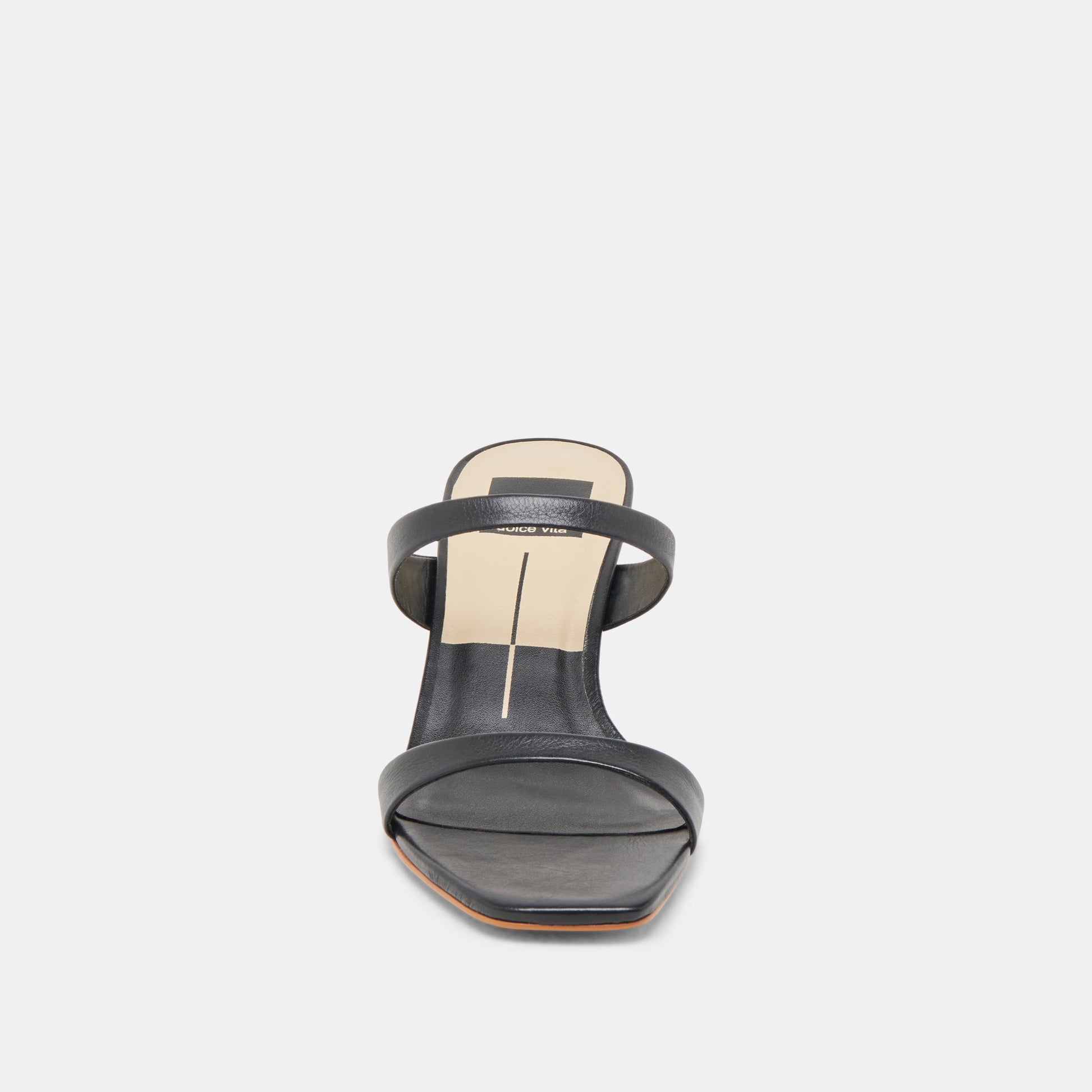 Genora Wide Black Leather Heels Dolce Vita