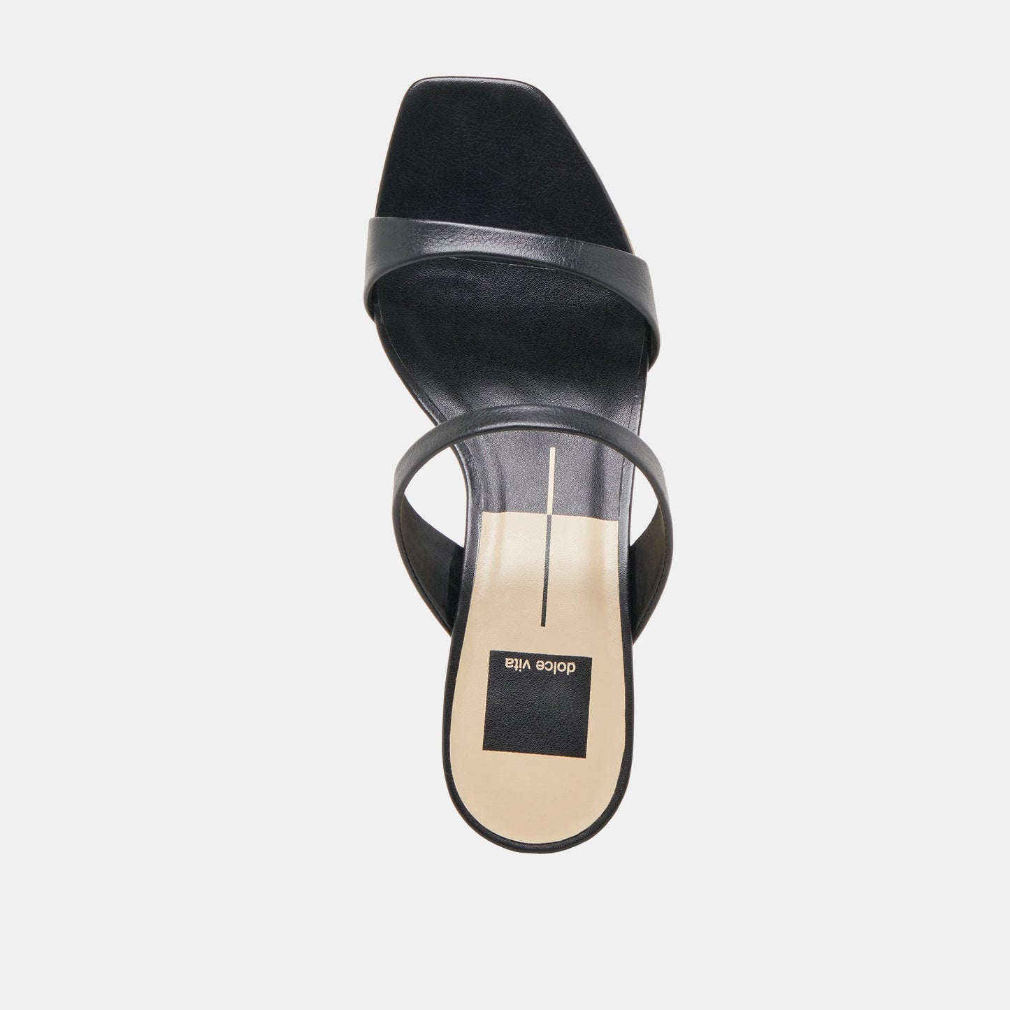 Genora Wide Black Leather Heels Dolce Vita