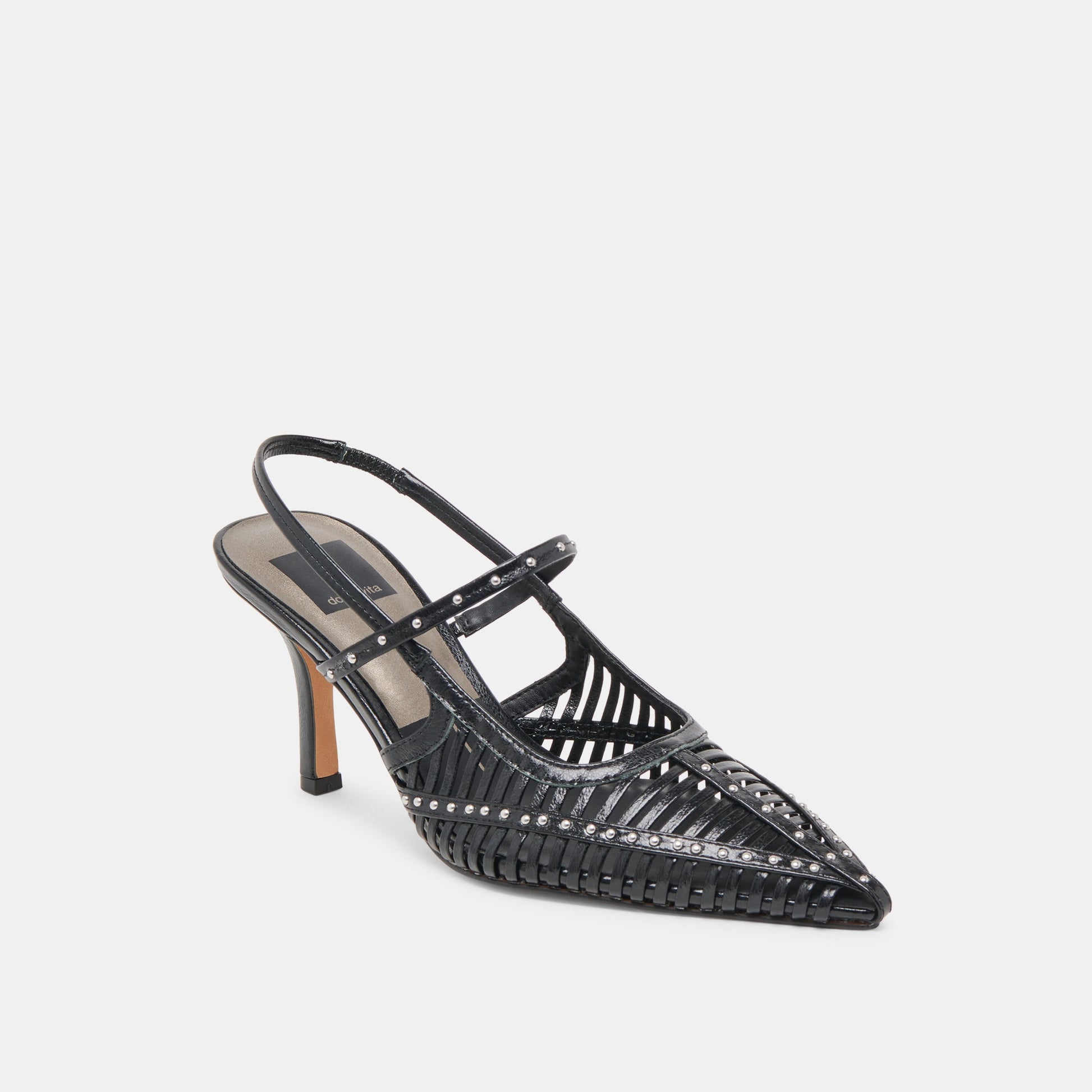 HENSAL HEELS MIDNIGHT CRINKLE PATENT Dolce Vita