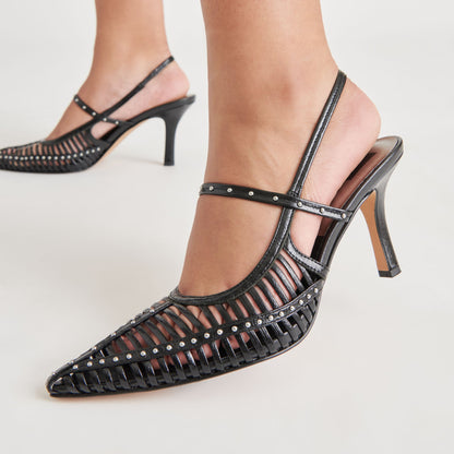 HENSAL HEELS MIDNIGHT CRINKLE PATENT Dolce Vita