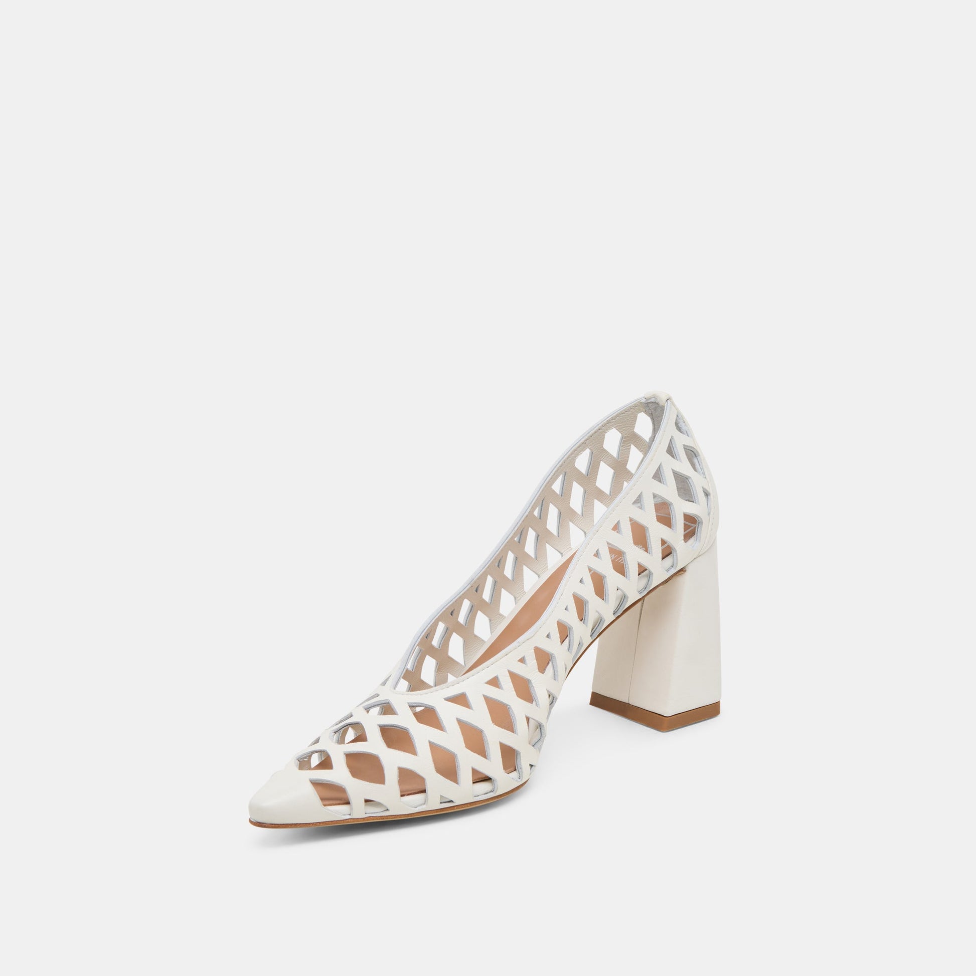 Tanya Bone Woven Leather Heels Dolce Vita