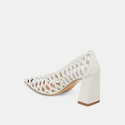 Tanya Bone Woven Leather Heels Dolce Vita