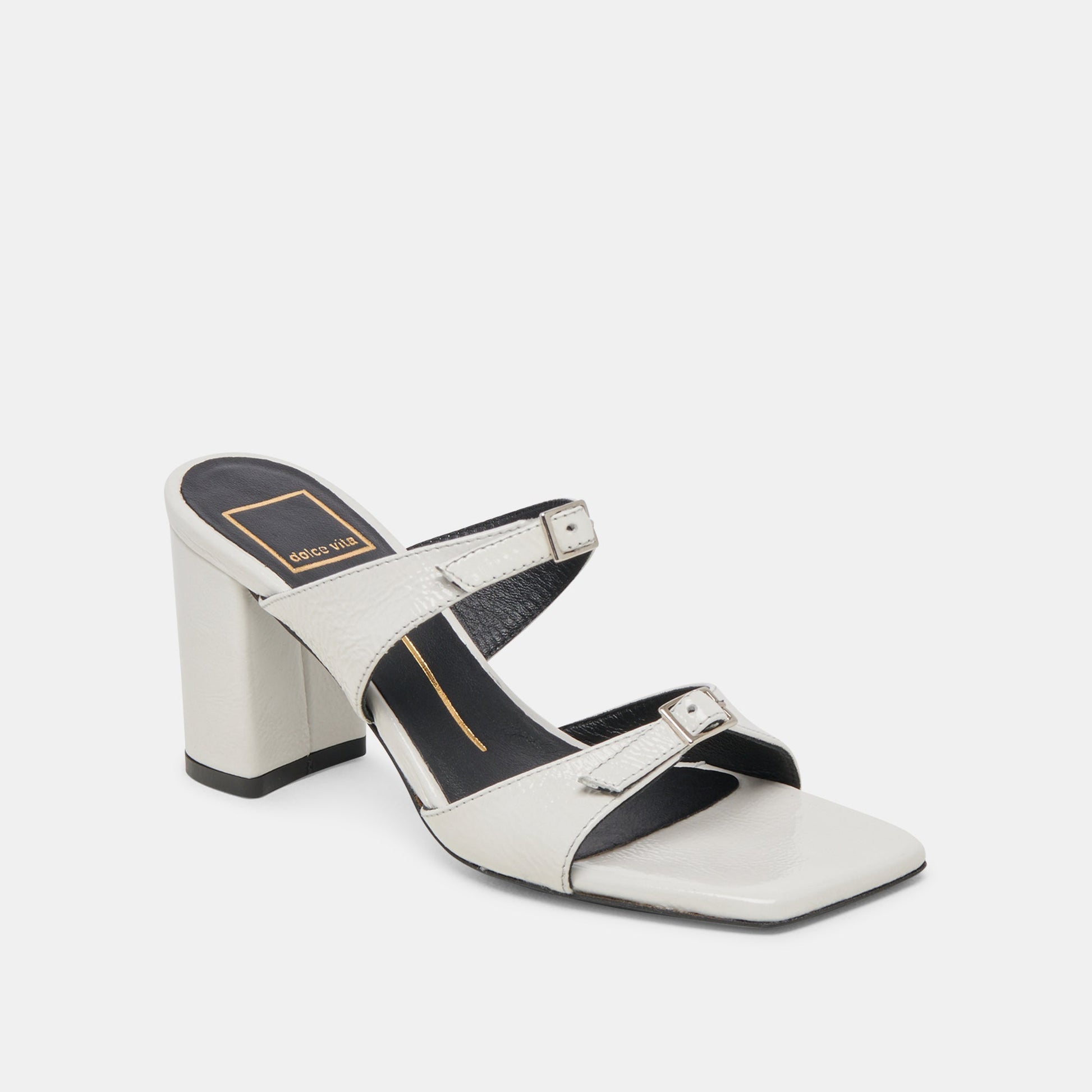 SHANE HEELS OFF WHITE CRINKLE PATENT Dolce Vita