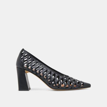 Tanya Black Woven Leather Heels Dolce Vita