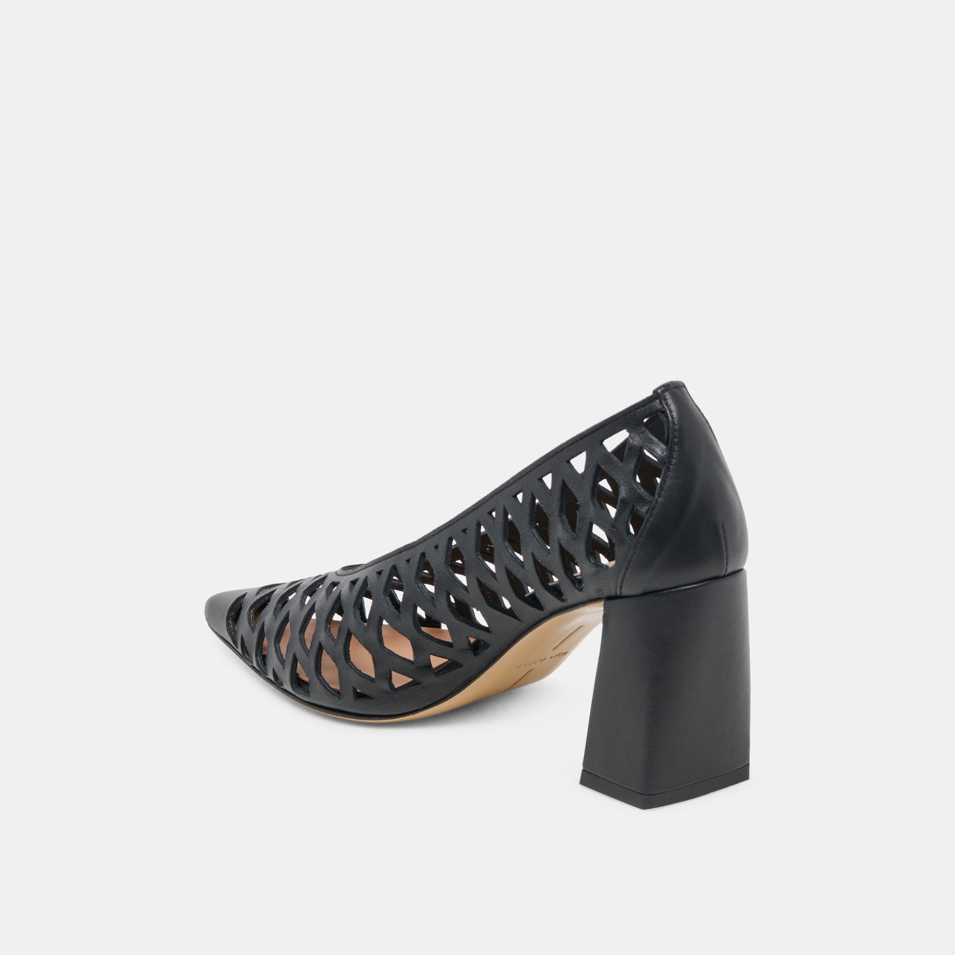 Tanya Black Woven Leather Heels Dolce Vita