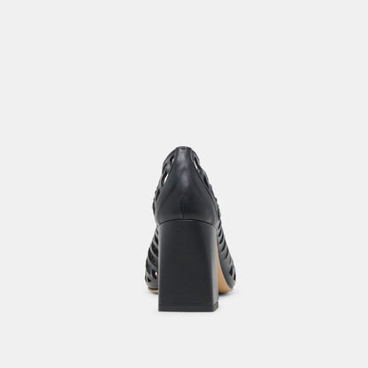 Tanya Black Woven Leather Heels Dolce Vita
