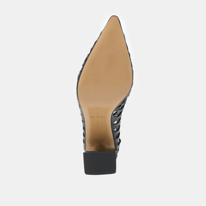 Tanya Black Woven Leather Heels Dolce Vita