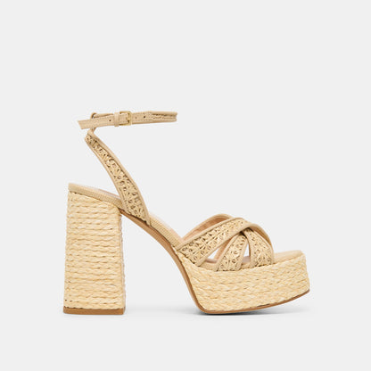 Danila Lt Natural Cross Hatch Raffia Heels Dolce Vita