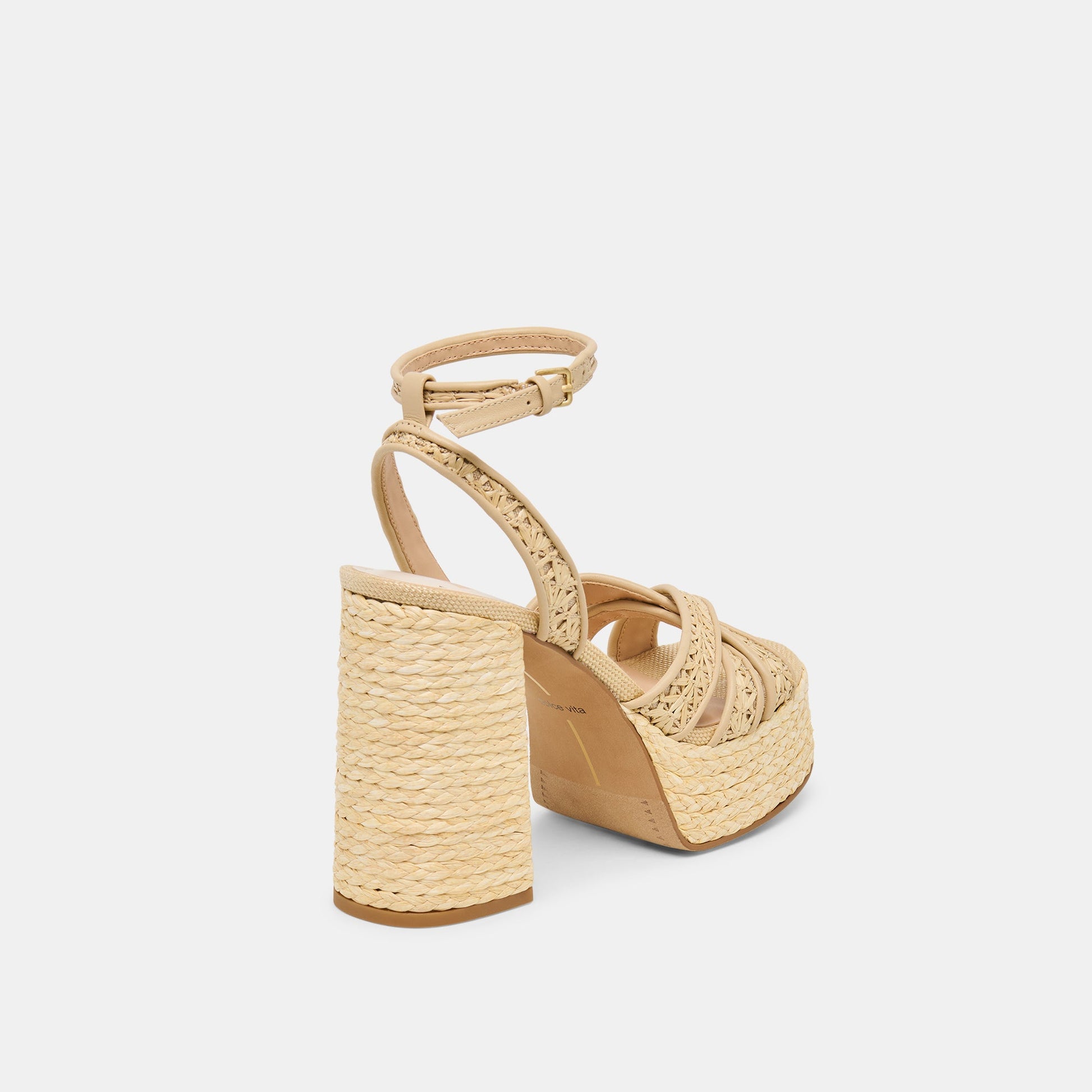 Danila Lt Natural Cross Hatch Raffia Heels Dolce Vita