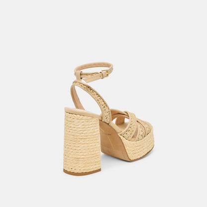 Danila Lt Natural Cross Hatch Raffia Heels Dolce Vita