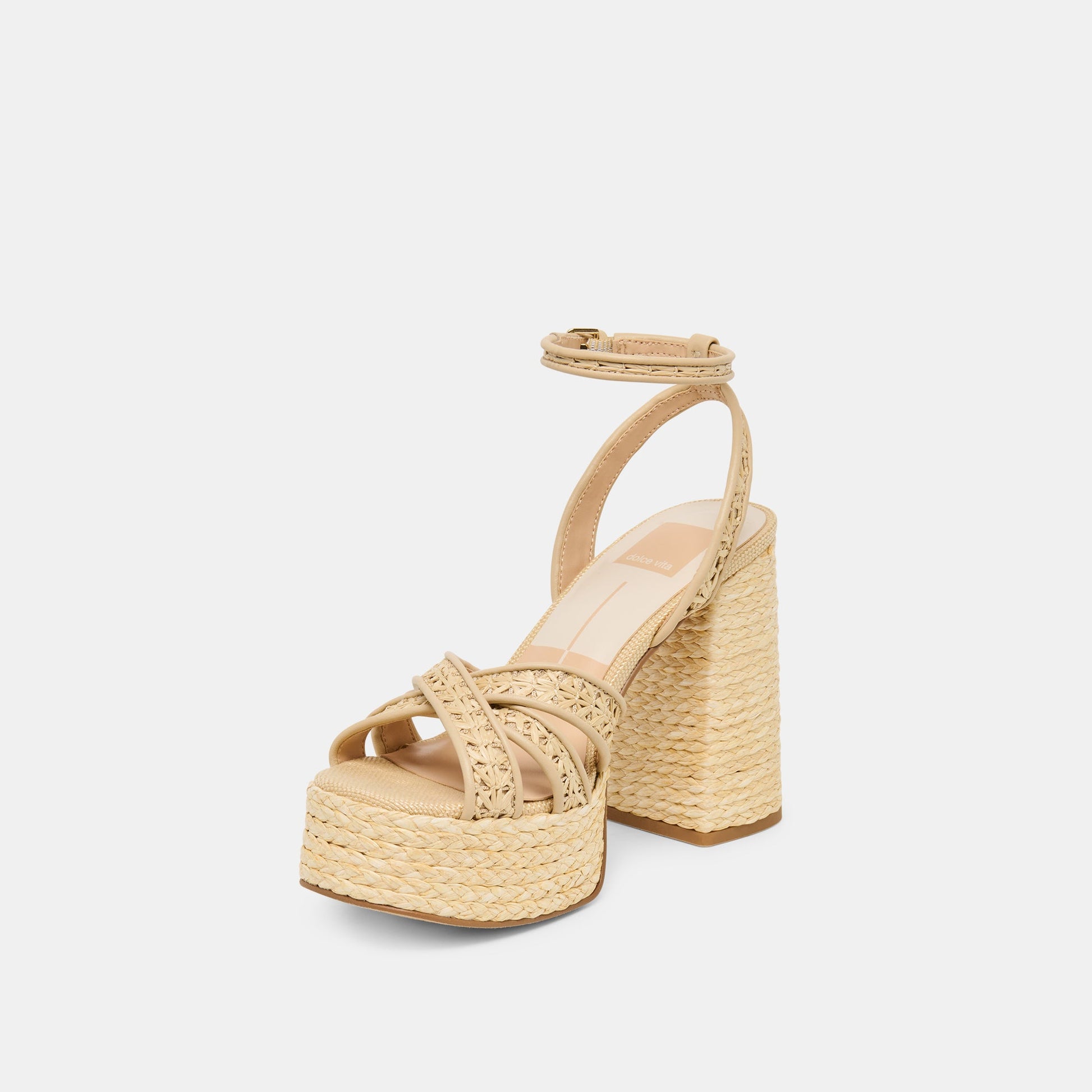 Danila Lt Natural Cross Hatch Raffia Heels Dolce Vita