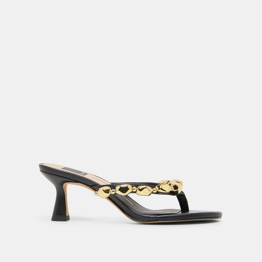 Daksie Black Leather Heels Dolce Vita