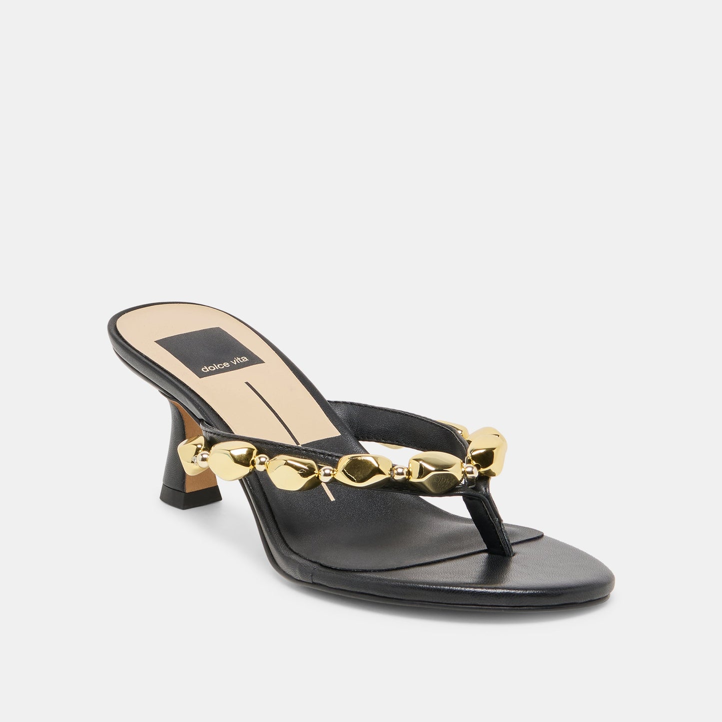 Daksie Black Leather Heels Dolce Vita