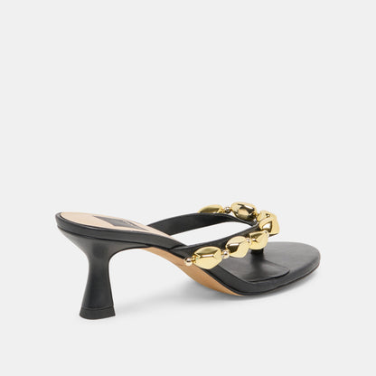 Daksie Black Leather Heels Dolce Vita