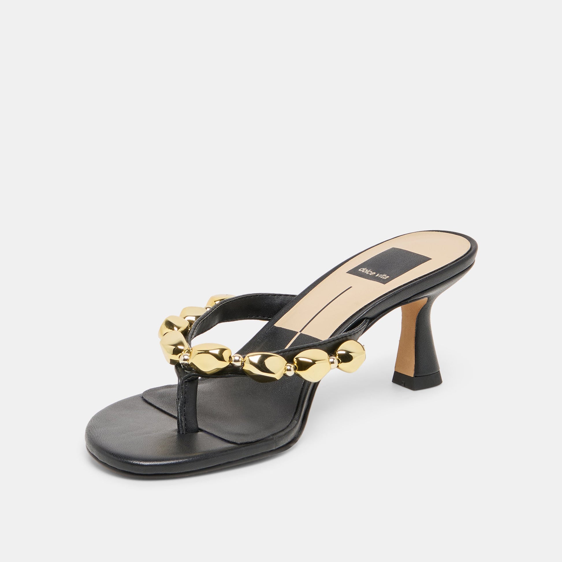 Daksie Black Leather Heels Dolce Vita