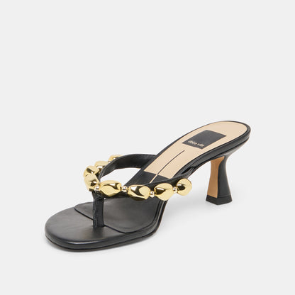 Daksie Black Leather Heels Dolce Vita