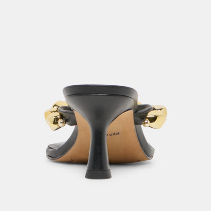 Daksie Black Leather Heels Dolce Vita