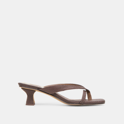 Brevel Chocolate Raffia Heels Dolce Vita