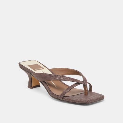 Brevel Chocolate Raffia Heels Dolce Vita