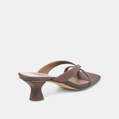 Brevel Chocolate Raffia Heels Dolce Vita