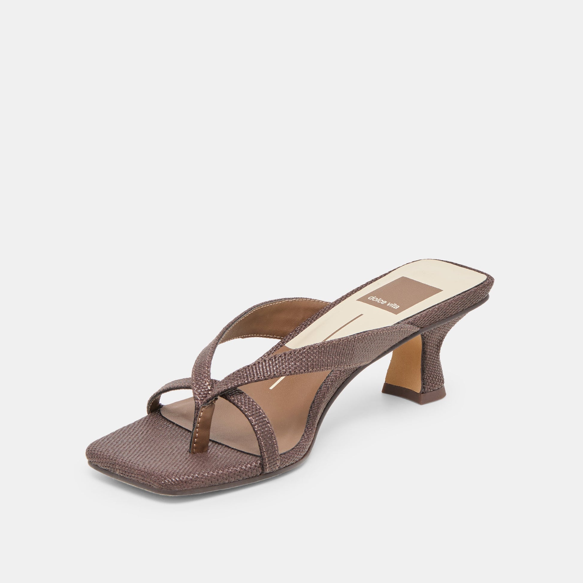 Brevel Chocolate Raffia Heels Dolce Vita